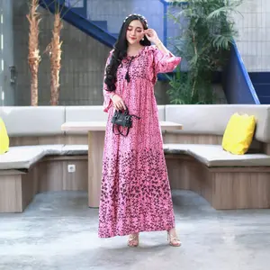 Gamis Terbaru Pesta Remja Kondangan wanita Rayon kekinian syari Lebaran Motif Muslim