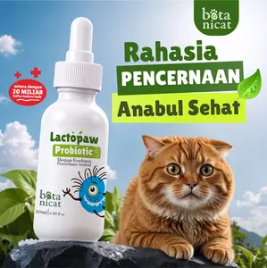 Botanicat Lactopaw Probiotik Vitamin Pencernaan Diare Mencret Mengurangi Bau Kotoran Anabul