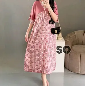 priya DRESS daster wanita kekinian motif terbaru,slmo Rayon hits Ibu Menyusui Nyaman Lembut Busui,tali samping,Lengan rempel,LD-+125 pB-+118