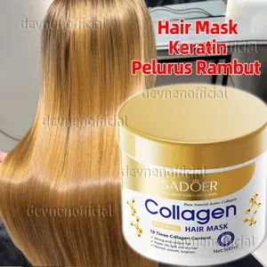 Collagen Hair Mask Keratin Treatment Masker Rambut Rusak dan Kering Rontok 500ml Krim Pelurus Rambut Masker Rambut Collagen Keratin Rambut Perawatan Pelembut Pelurus Rambut Tanpa Di Catok Memperbaiki Ujung Bercabang Rambut Kusut Rambut Melembabkan