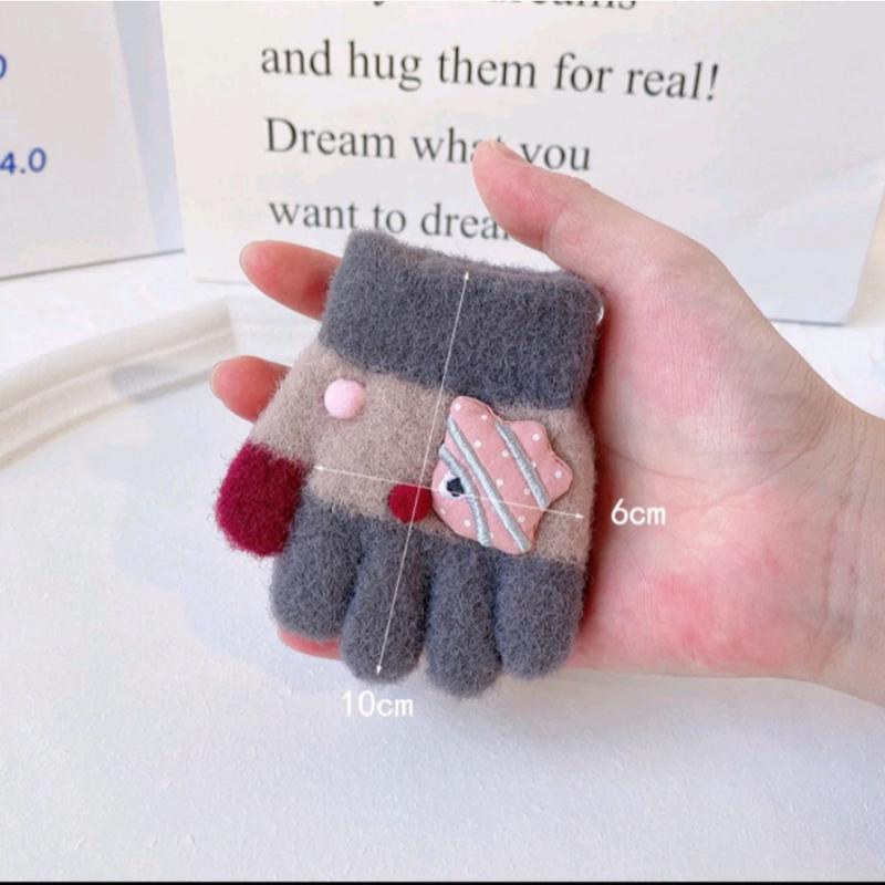TL_PROJECT29 Sarung tangan anak winter wol MOTIF IKAN CUTE untuk usia 0-3 tahun model terbaru ZH17 1