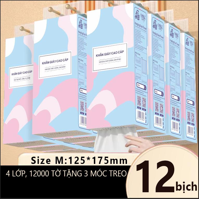 COMBO 12 bịch khăn giấy MEGIA tissue 4 Lớp Mềm Mại Và Thoải Mái 1000 Tờ 175 *…
