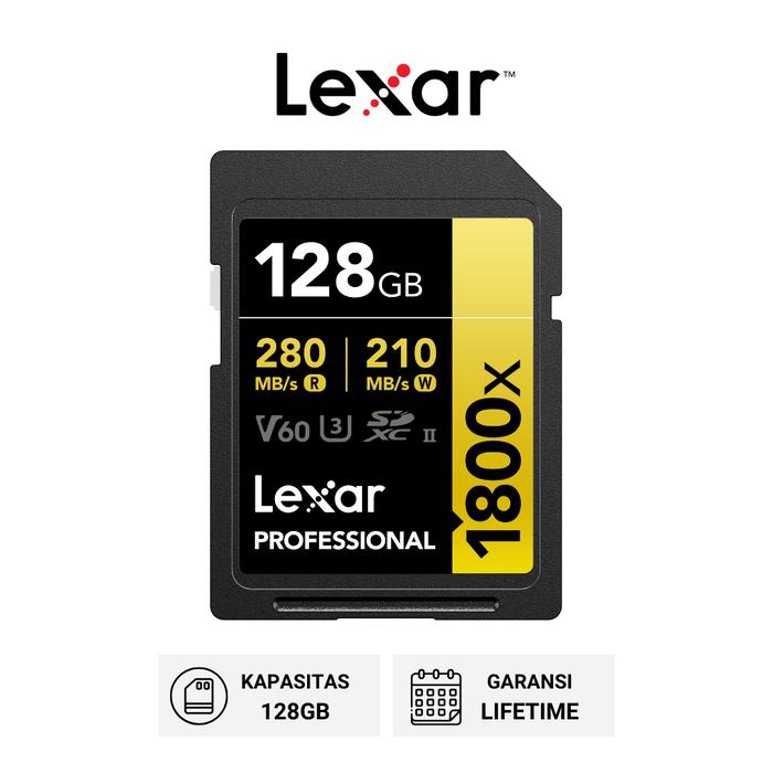 Gambar Lexar Professional SDXC 128GB V60 UHS-II 1800X Up To 280MB/s Penyimpanan dari Lexar Indonesia Kota Administrasi Jakarta Pusat Tokopedia