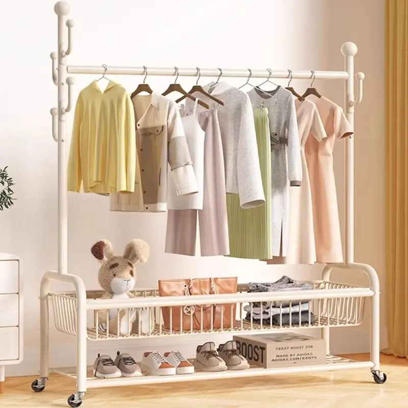 120cm Movable Clothes Rack Drying/ Clothing Stand / Coat Hanger / Hat Shoes Rack