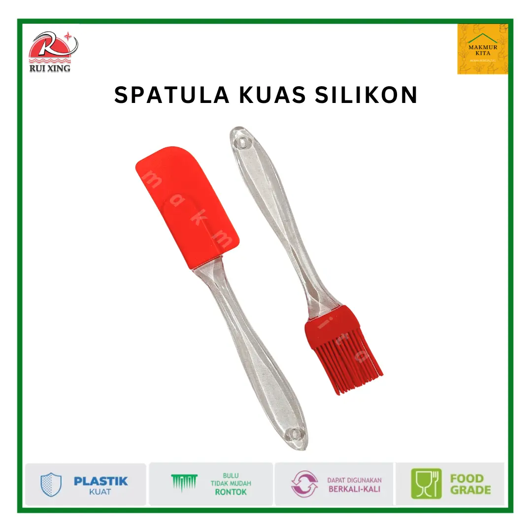 Spatula Kuas Silikon Set Anti Lengket / Sutil Silicone Adonan Kue BBQ Tahan Panas Serbaguna