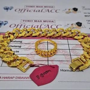 Bisa COD Gelang Emas Wanita 3gr Motif Sisik Naga Free Surat Dari Toko