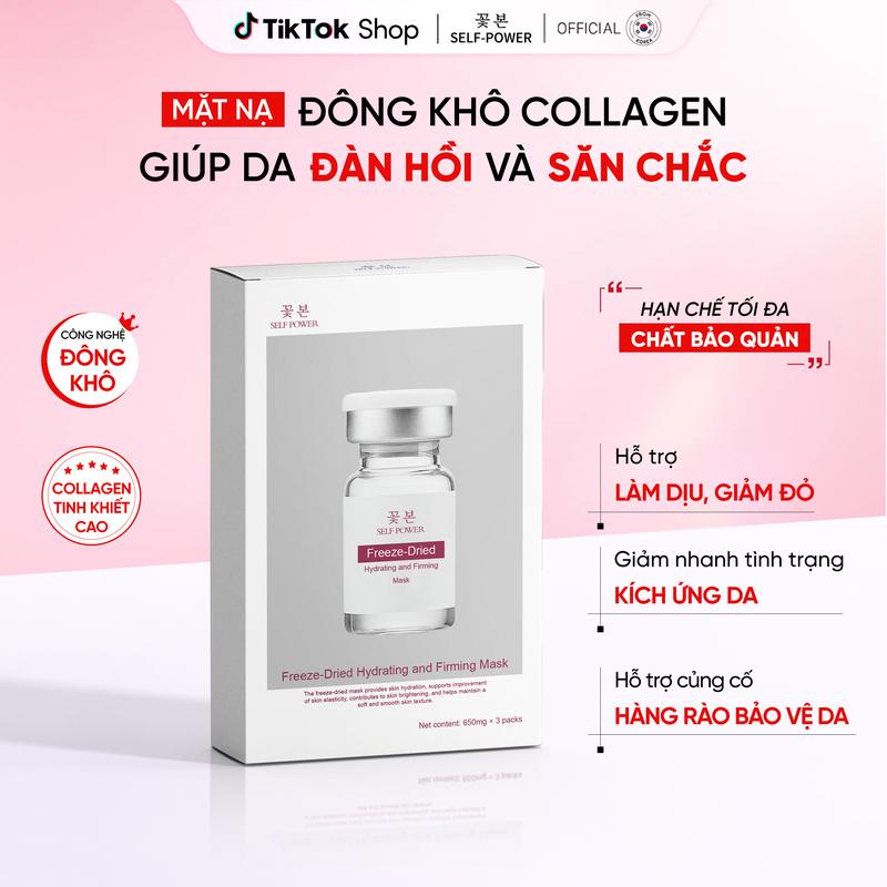  Self Power Mặt Nạ Đông Khô Collagen 650mg Dưỡng Ẩm Hỗ Trợ Sáng Da Công Nghệ Hàn Quốc Cho Mọi Loại Da Nam & Nữ 