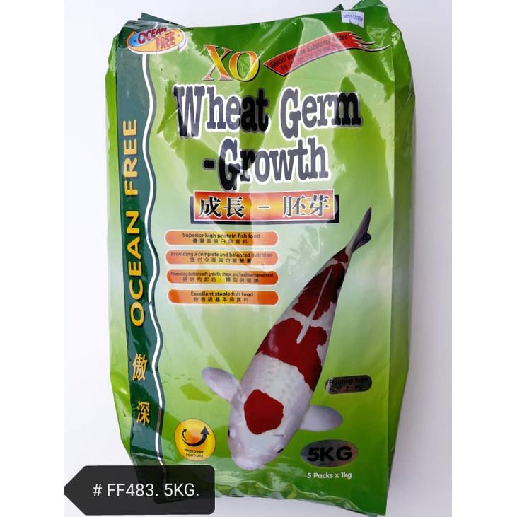 Ocean Free Wheat Germ Growth 5kg Koi Fish Feed Food Aquarium Pond Makanan Ikan Akuarium Kolam