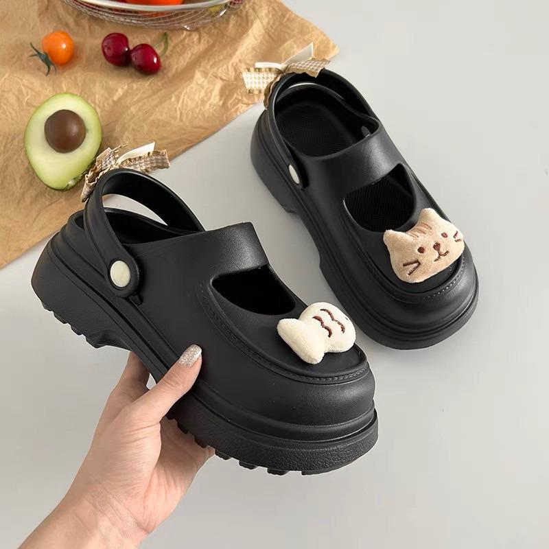 Product Introduction of Dép sục nữ phối nơ hình ChiPi đáng yêu, dép sục nữ đế cao gồm 3 màu 22