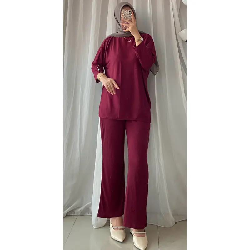 SET SONYA BATTWING TOP KNITT | SETELAN WANITA TERBARU FULL KNITT VARIASI LENGAN KANCING 4