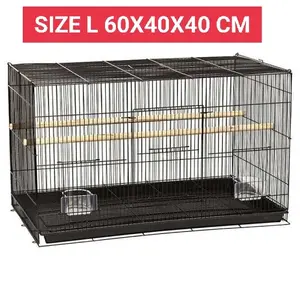 KANDANG KUCING SIZE L 60X40X40 CM FREE TEMPAT MAKAN 2