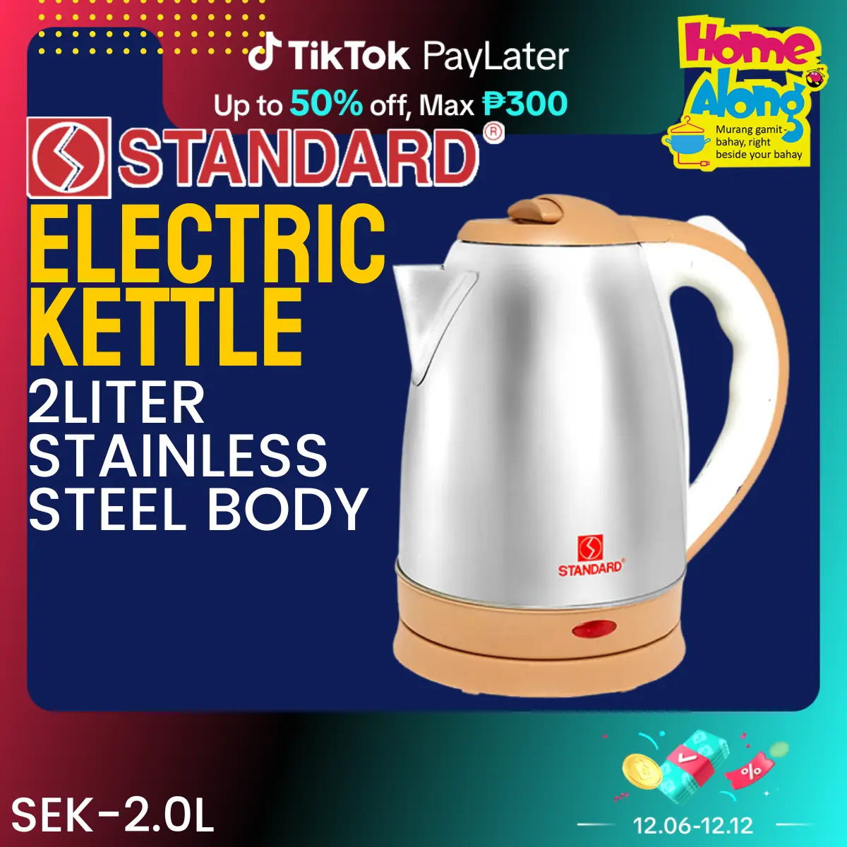 STANDARD SEK-2.0L - 2 Liter Electric Kettle