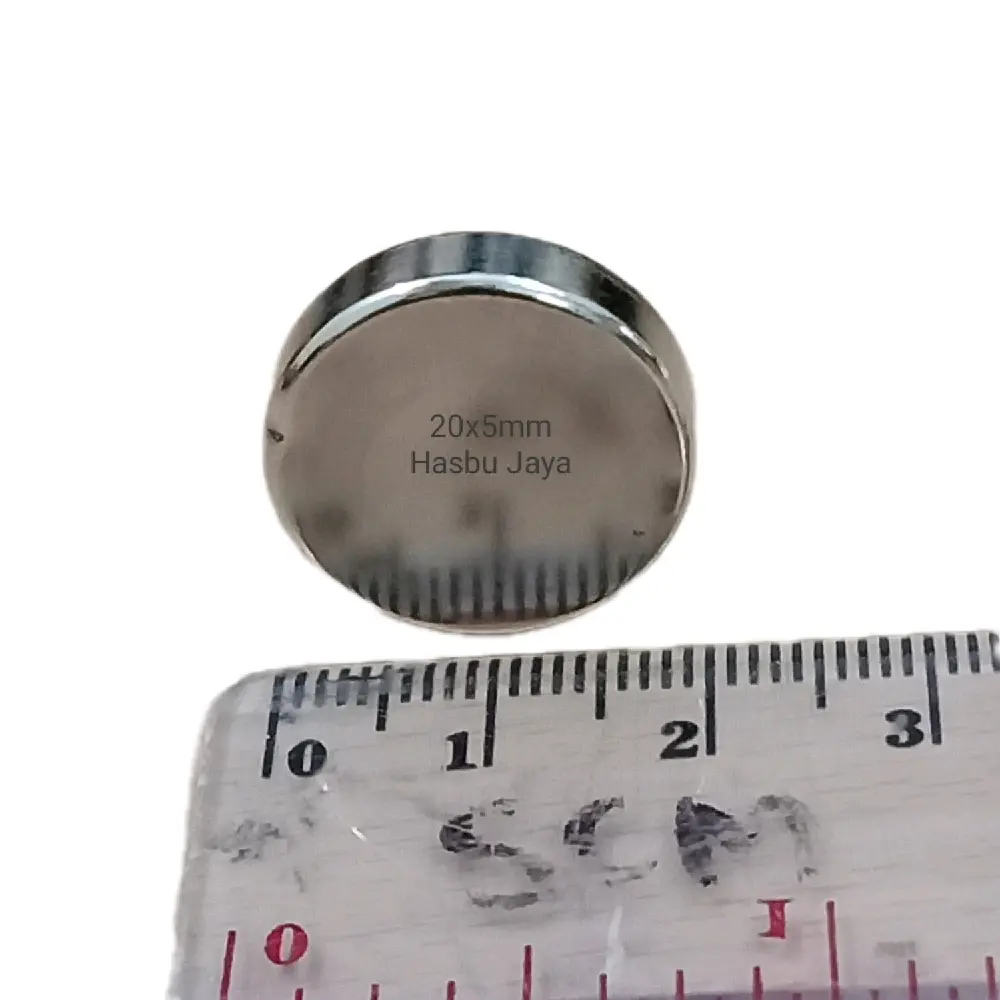 Hasbu Jaya Magnet Neodymium 20x5mm Koin Terkuat di Dunia Kekuatan Super Strong Harga Murah untuk Berbagai Aplikasi