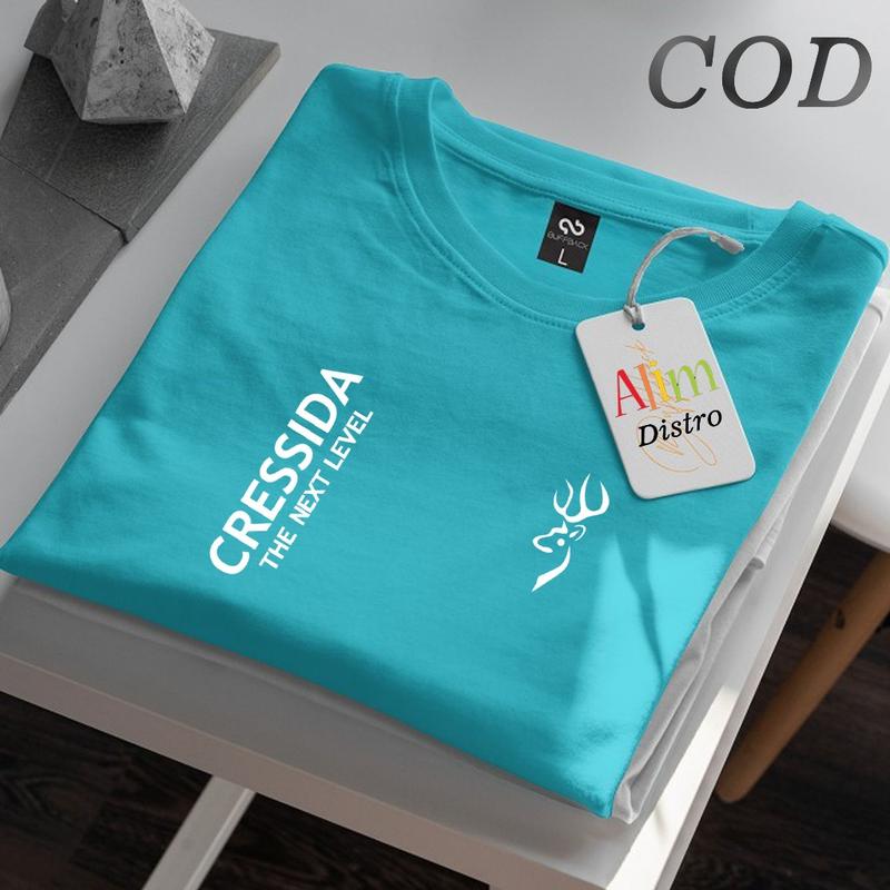 COD !!! Baju Kaos Distro Cressida Kirka Keren Text Putih Premium Quality Kaos Cotton Combed 30s Lengan Pendek T-Shrit Koas Unisex Pria/Wanita 4