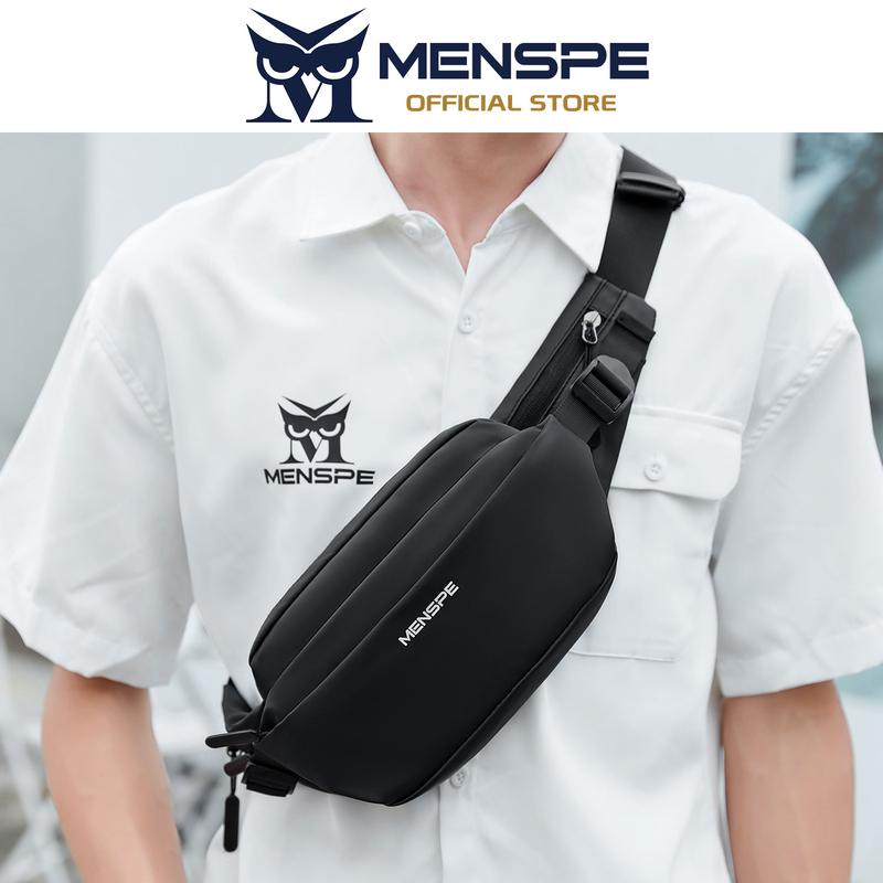 MENSPE Men Chest Bags Waist Pack Cross Body Bags Messenger Bag Waterproof Fashion Bag Large Capacity Sling Bags Simple Casual Sport Street Bag for Student Teenager 4