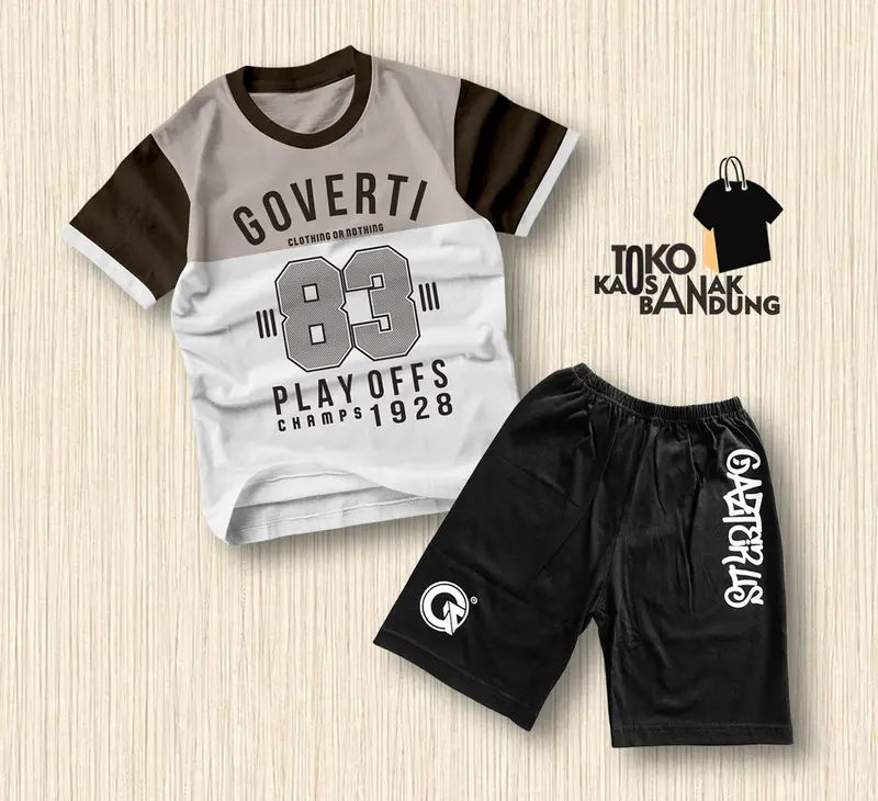 Setelan Kaos Anak Laki-Laki Celana Boxer Pendek Usia 4-12 Tahun All Motif Baru 6