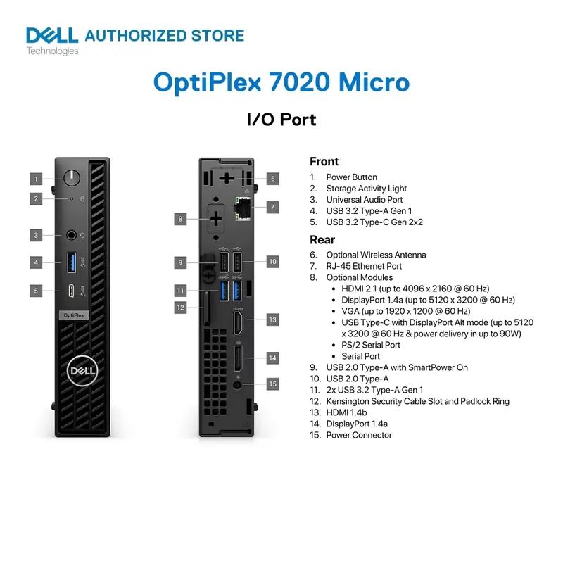 Desktop Dell OptiPlex 7020 Micro [Ci5-14500T vPro-8GB-512GB-UMA-W11P-E1920H-3YR] DELL OFFICIAL 4