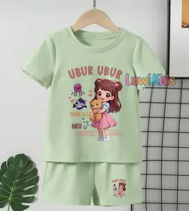 Luwi Kids Setelan Anak Cewek Cowok Gambar Ubur Ubur Ikan Lele Beautiful Celana Fashion set Baju