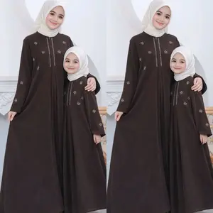 Abaya Zafira Anti UV Mewah Simple Elegant Gamis Wanita Muslim Lebaran Terbaru Bahan Sabrina Silk Aplikasi Busui