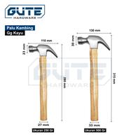 Gambar Palu Kambing Gagang Kayu / Claw Hammer Carbon Steel Asli! - Palu Kayu 250g dari Gute Hardware Kota Surabaya 2 Tokopedia