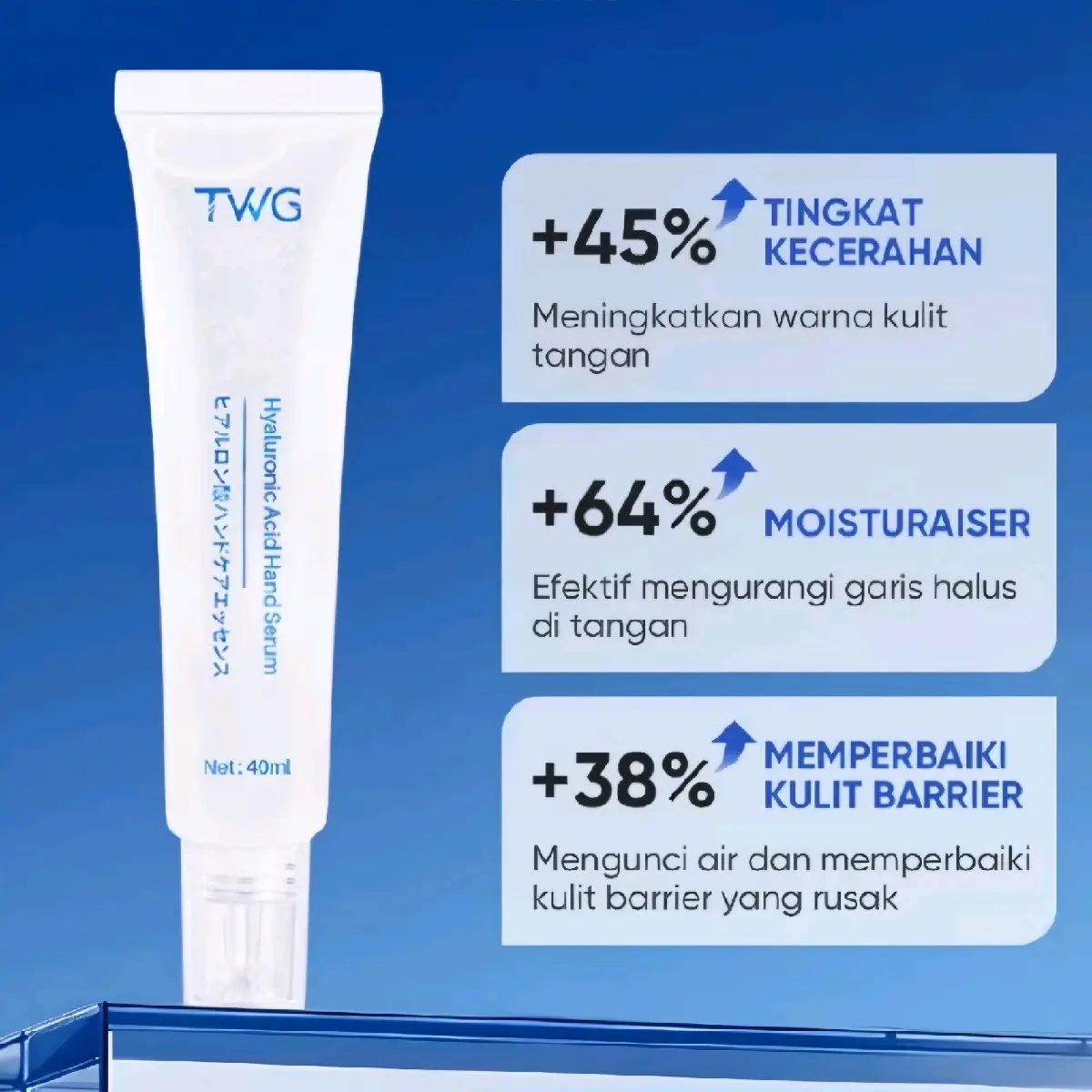 EGG TWG Hand Cream Hyaluronic Acid Serum Gel Tangan 40ml Aloe Vera Moisturizer Krim Perawatan Jari Pelembab