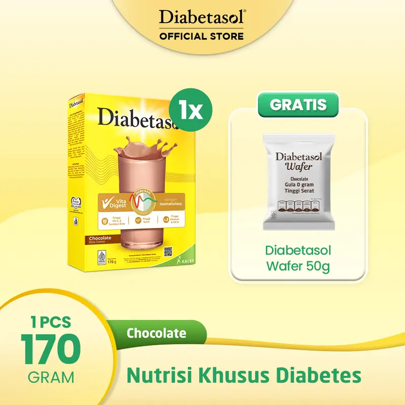BUY 1 Diabetasol Chocolate 170g free Diabetasol Wafer 50g 0