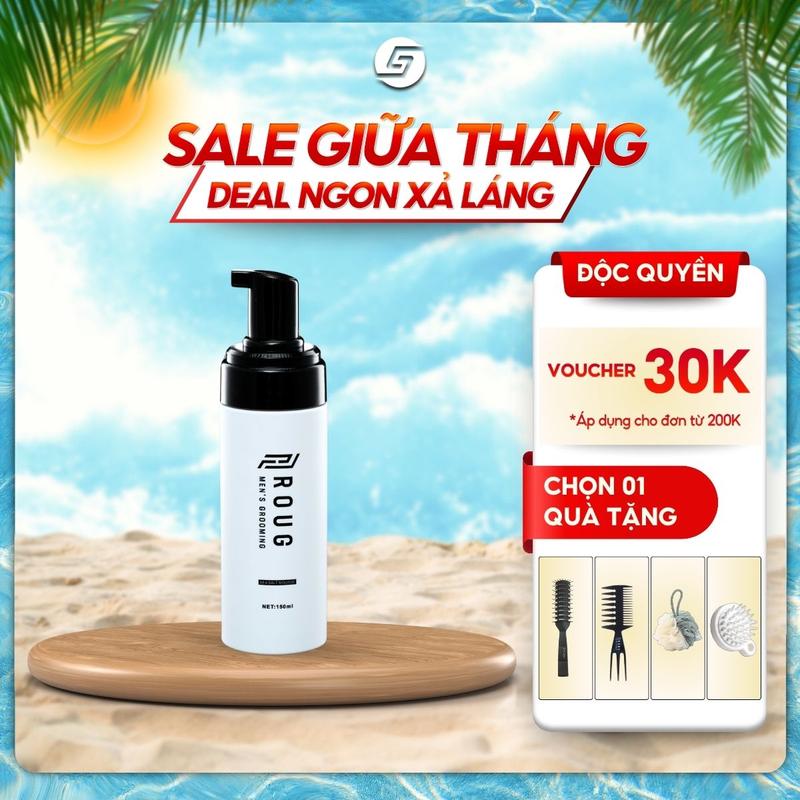 Bọt tạo kiểu Pre-styling Roug Men’s Grooming Sea Salt Mousse 150ml | Tạo Độ Phồng Cho Tóc - Giữ Nếp Tóc Xoăn - Cung Cấp Độ Ẩm & Dưỡng Chất - Tặng Lược Roug