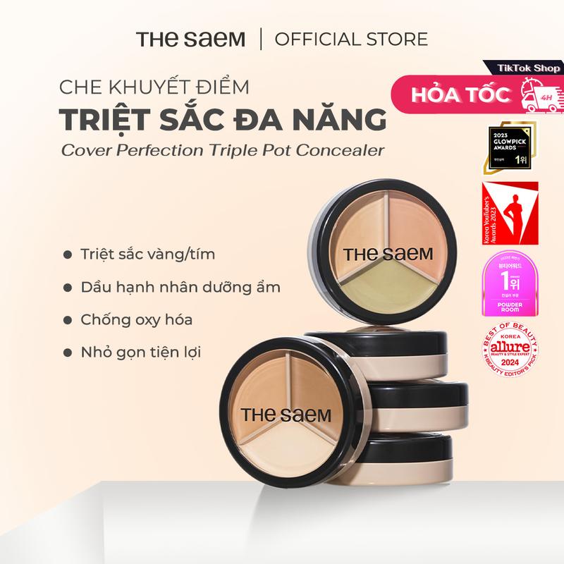   KOL KOC LIVE  Che khuyết điểm triệt sắc che phủ cao Cover Perfection Triple Pot Concealer 13g 