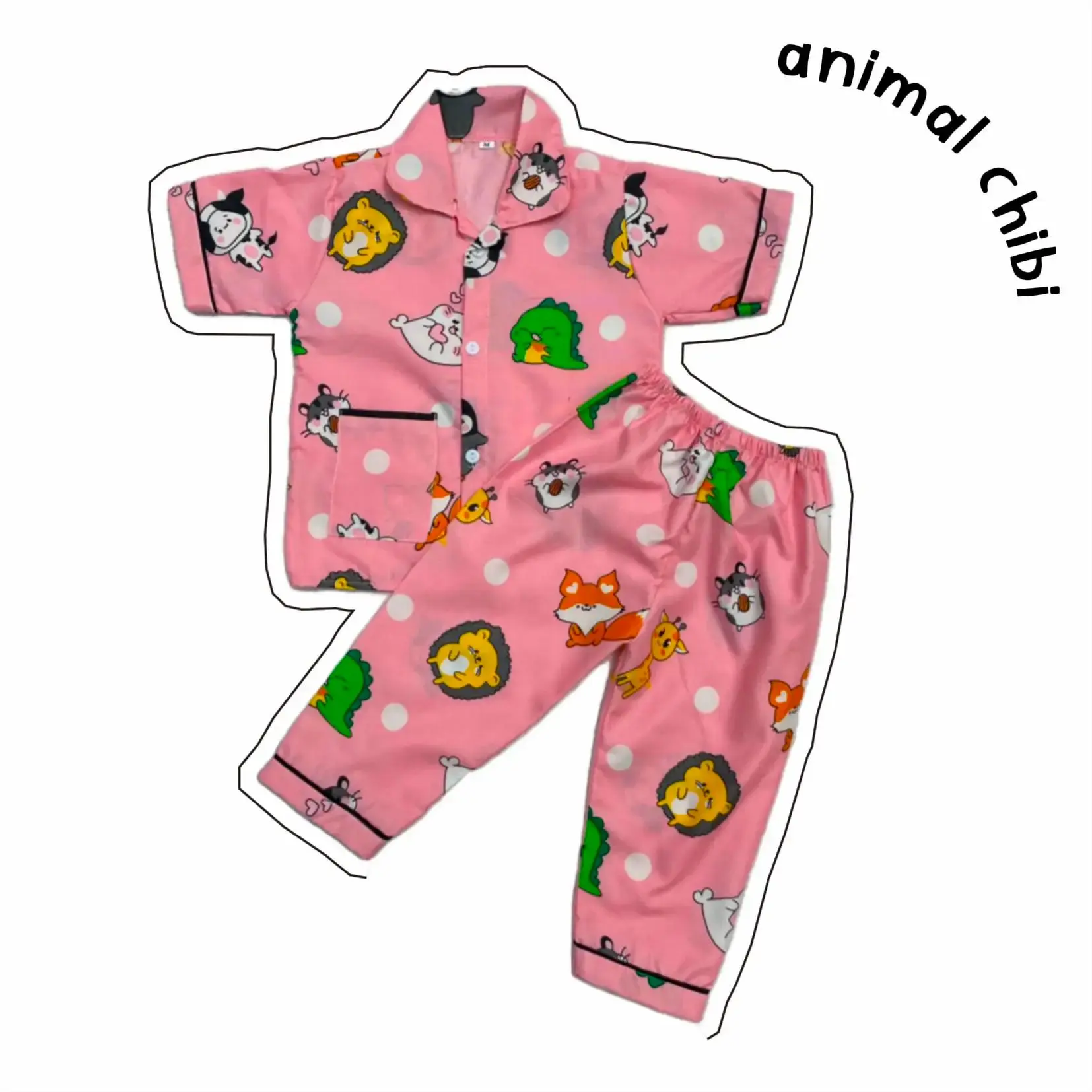 GM - Setelan piyama anak tanggung motif piyama anak laki laki baju tidur anak perempuan unisex katun polymikro usia 5 sampai 10 tahun Fashion Anak murah