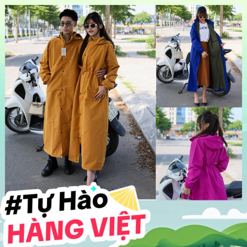 Áo măng tô 2 lớp siêu nhẹ chống mưa chống gió lạnh 2024 dành cho cả nam và nữ áo mưa Đồng áo mưa Cao Su