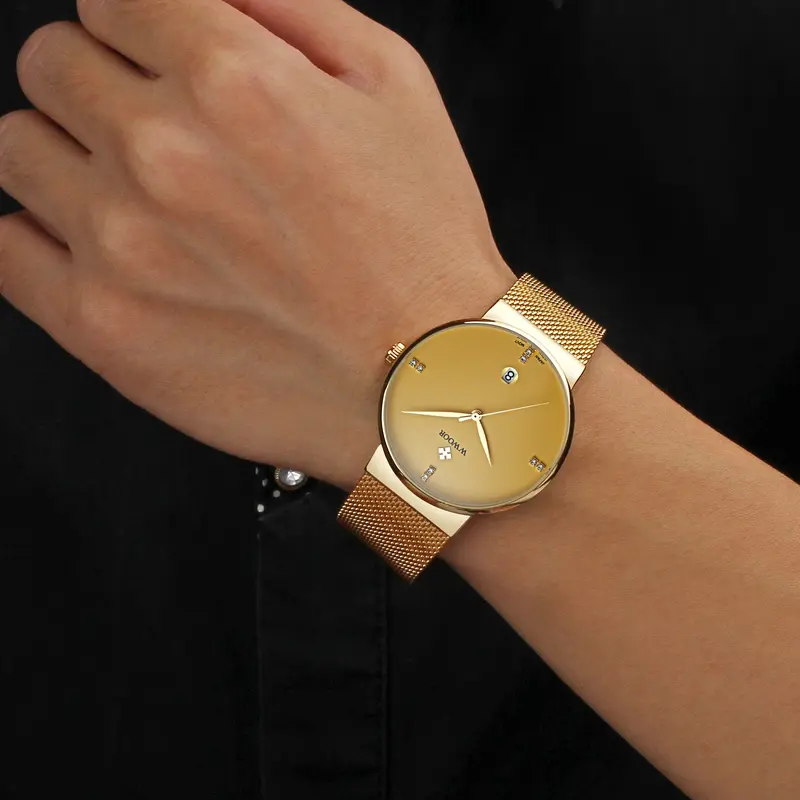 WWOOR-Men's Watch Đồng Hồ Thạch Anh Siêu Mỏng Cho Nam, Thương Hiệu Hàng Đầu, Không Thấm Nước, Có Lịch, Thời Trang Đeo Tay 5
