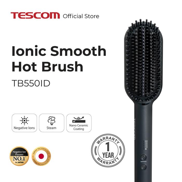 Gambar Tescom Ionic Smooth Hot Brush / Sisir Panas Pelurus Rambut TB550ID dari Tescom Indonesia Kota Bekasi Tokopedia