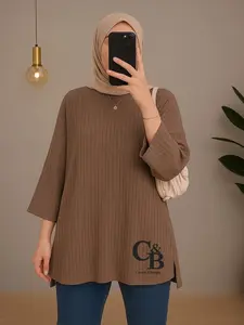 OVERSIZE TUNIK HORNET PREMIUM TEBAL LENGAN 3/4 Polos Atasan Muslim