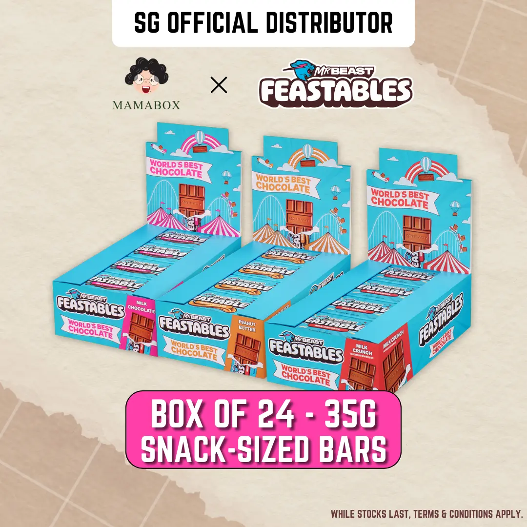 Box of 24 Feastables MrBeast | Milk Chocolate + Crunch + Peanut Butter (24 Count x 35g)
