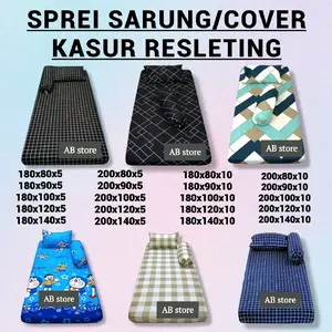 Sprei Sarung/Cover Kasur Sudah Pakai Resleting Bahan Kain Polymicro & Spunbon Hitam, Bahan Adem, Lembut & Ramah Untuk Di Kulit