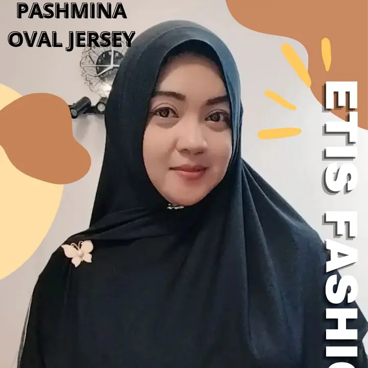Etis Fashion Pashmina Oval Syar'i bahan Jersey Premium Warna Hitam Muslim Jilbab Instan Wanita Kerudung Syari Panjang