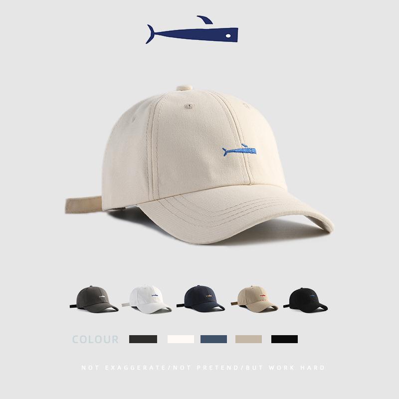 Mũ kết thêu hình cá voi mini siêu xinh – mũ lưỡi trai unisex nhiều màu phong cách tối giản