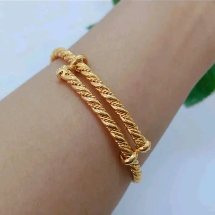 Gelang Tangan Dewasa Model Lilit Tambang Titanium