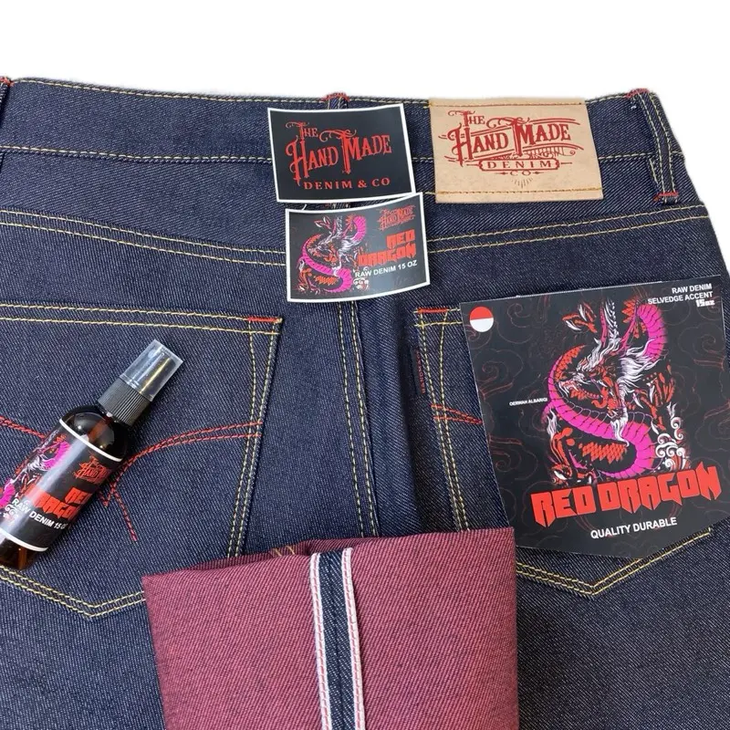 Celana Denim Red Dragon Weft Merah Sanforized Denim Slimfit Free  Refresher Red Dragon 24