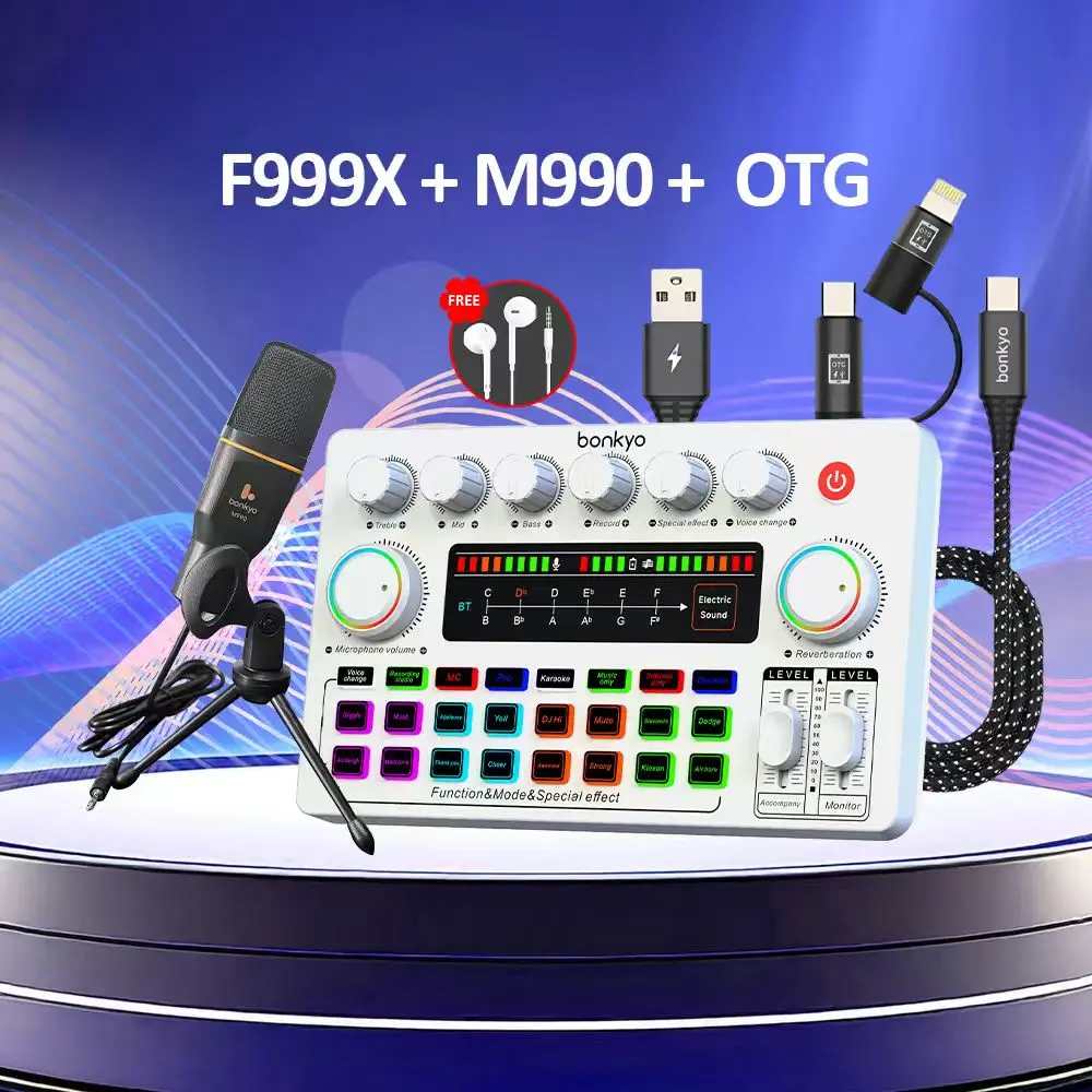 F999X+M990+2in1 OTG   (Free Headset) White