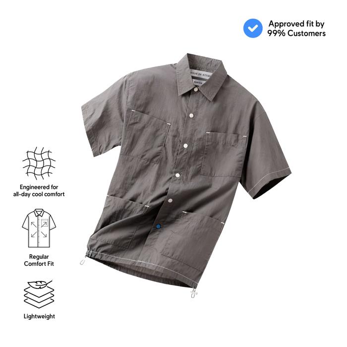 Gambar TENUE Kemeja Lengan Pendek - Off-City - Grey - L dari Tenue de Attire Kota Administrasi Jakarta Selatan Tokopedia