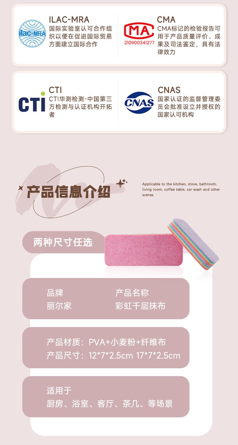 Product Introduction of Household strong absorbent to remove oil stains rainbow rag 12 layers can be torn rag fast durable cleaning cloth thickened dirt resistance 12