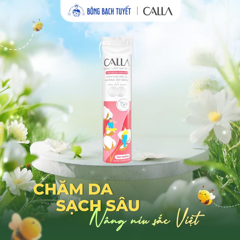 Bông tẩy trang làm sạch da Bông Bạch Tuyết Calla tròn 3D 120 miếng/gói, Skincare Chăm Sóc Dachamsocdamat, makeup, bongtaytrang
