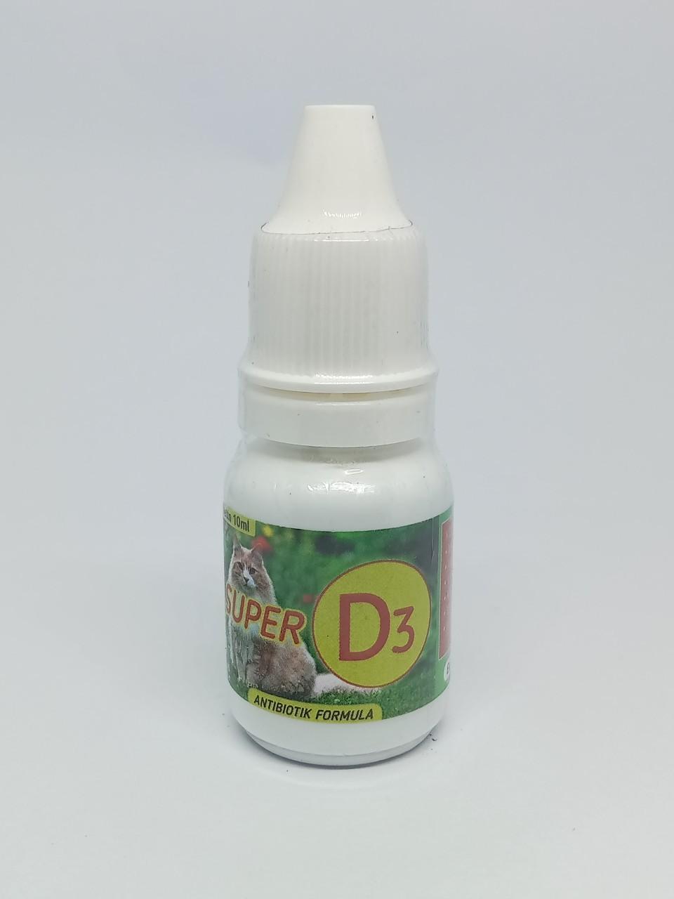 Obat Kucing Antibiotik Super D3 Antibiotik Penurun panas, Infeksi Saraf, Lumpuh, Demam, Infeksi Virus, Infeksi Bakteri, Lemes, dan Radang