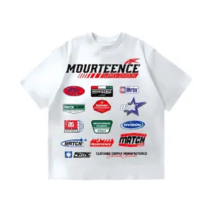 Boxy Cut T-Shirt cotton 20s Mourteence Old Logo Nyaman Putih Kaos Pendek Pria Sablon Plastisol