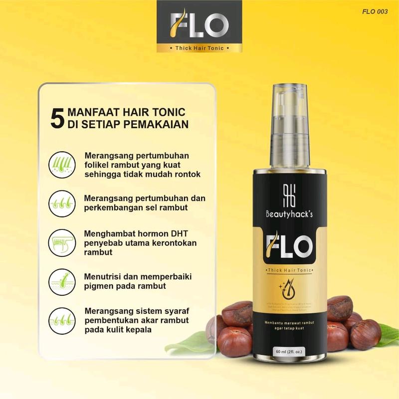 FLASH SALE!! Flo Hair Tonic Menumbuhkan Rambut Kebotakan Dini Dan Perawatan Vitamin Rambut Kering Haircare 7