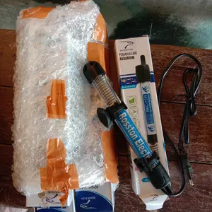Heater kaca pemanas air aquarium penstabil suhu air aquarium heater 25watt 50watt 75watt 100watt heater rostoon rkc aquarium aquascape
