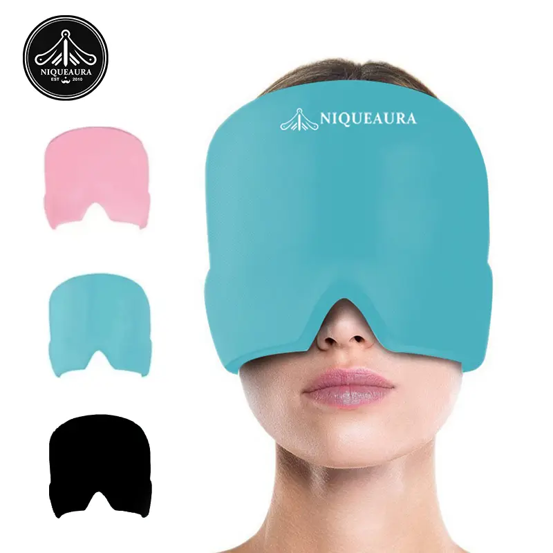 NIQUEAURA Headache Relief Cap Migraine Cold Compress Massage Decompression Cold and Hot Dual Use Eye Mask