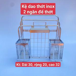 Kệ cài dao, cài thớt, cắm đũa đôi inox 2 NGĂN ĐỰNG THỚT có khay hứng nước và không khay hứng