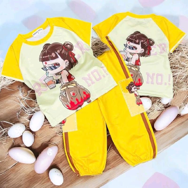(10kg-45kg) Set tay ngắn quần dài quần ống bo siêu đẹp cho bé gái 5